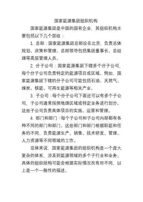 国家能源集团组织机构