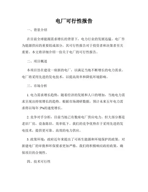 电厂可行性报告
