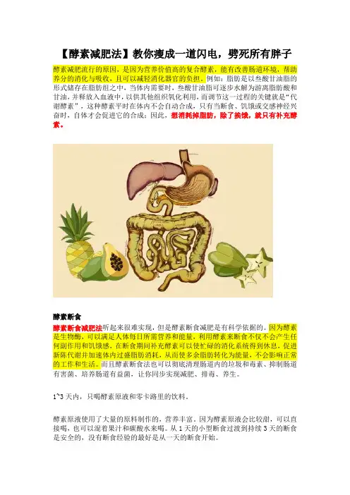 【酵素减肥法】教你瘦成一道闪电,劈死所有胖子