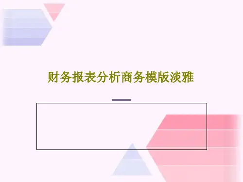 财务报表分析商务模版淡雅29页PPT