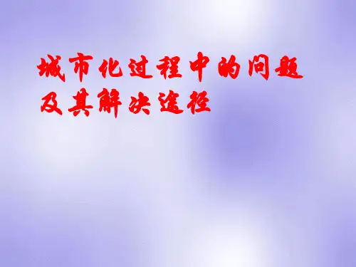 城市化过程中的问题及其解决途径PPT课件
