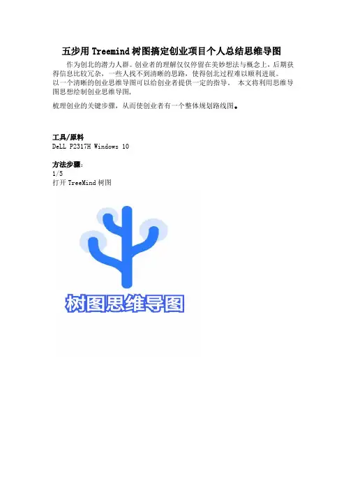 五步用Treemind树图搞定创业项目个人总结思维导图
