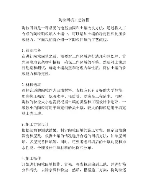 陶粒回填工艺流程