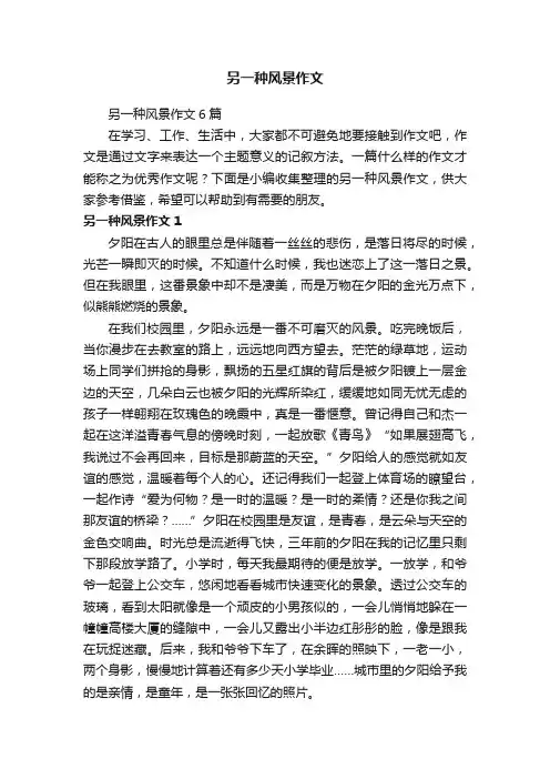 另一种风景作文6篇