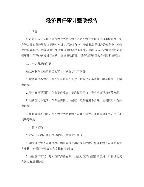 经济责任审计整改报告
