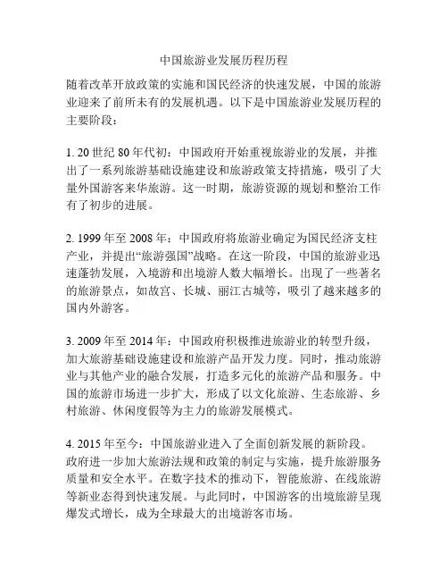 中国旅游业发展历程历程