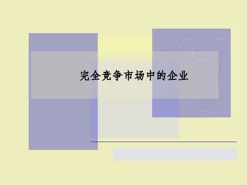 完全竞争市场中的企业