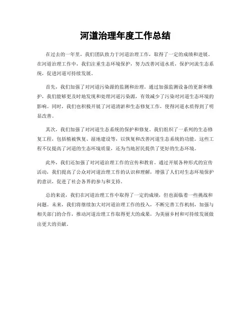 河道治理年度工作总结