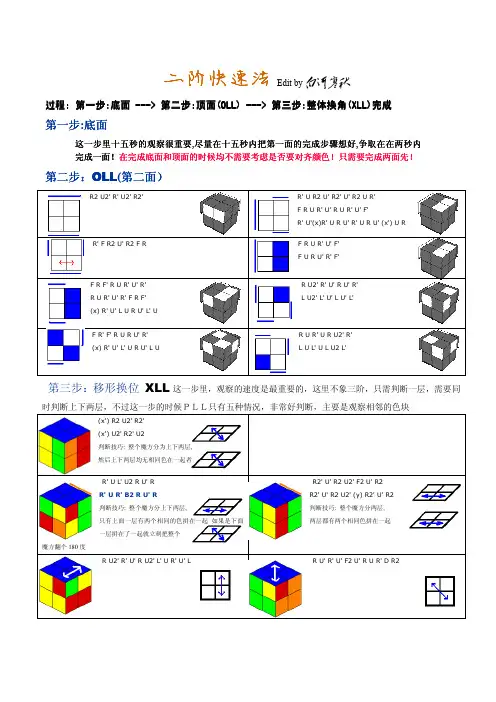 二阶魔方复原