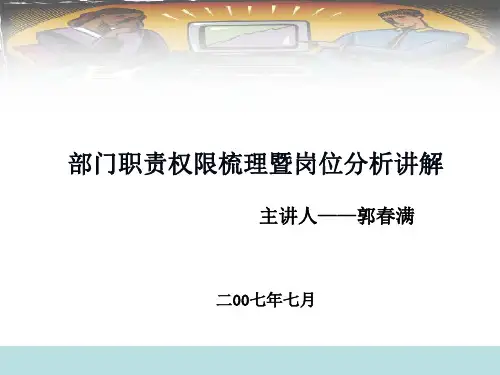 某公司部门职责权限梳理暨岗位分析讲解(PPT 48页)
