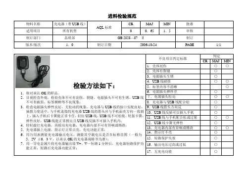 充电器检验规范(USBok)