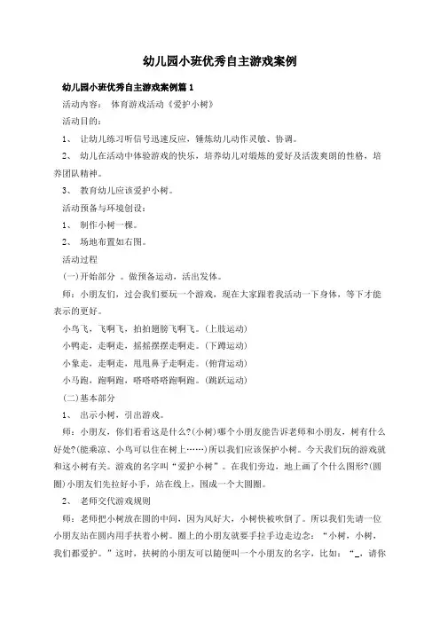 幼儿园小班优秀自主游戏案例