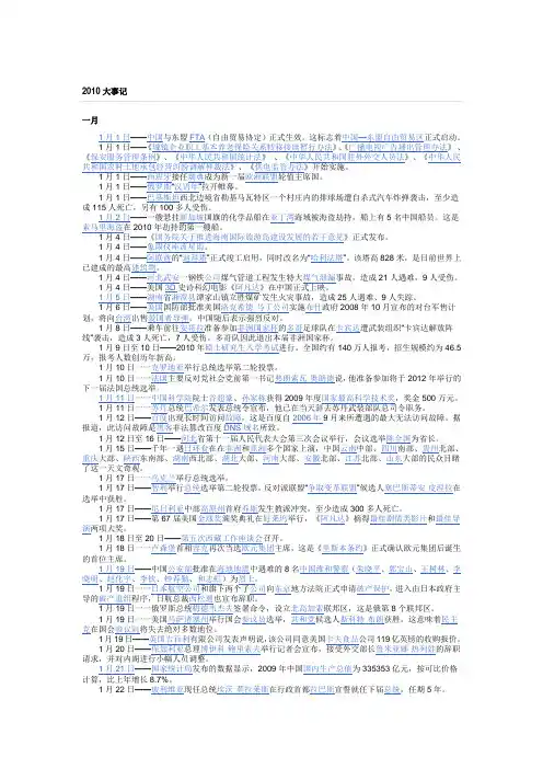 2010大事记