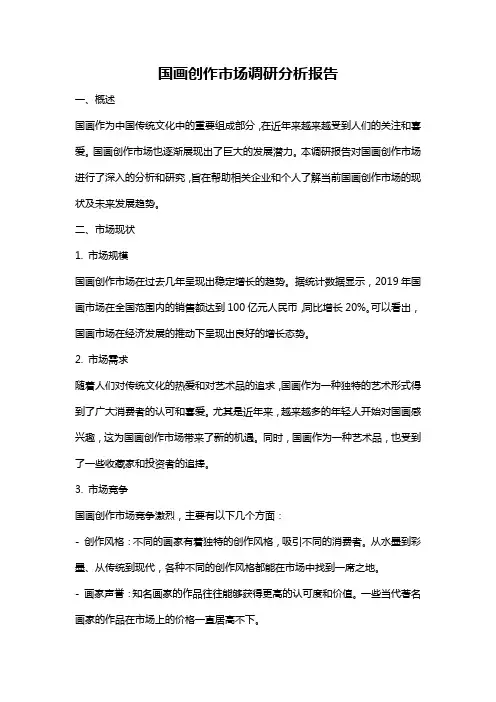 国画创作市场调研分析报告