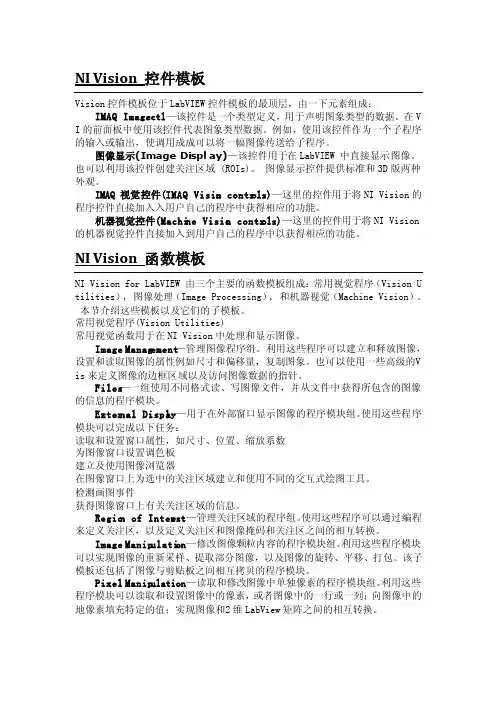 VISION中文的使用说明