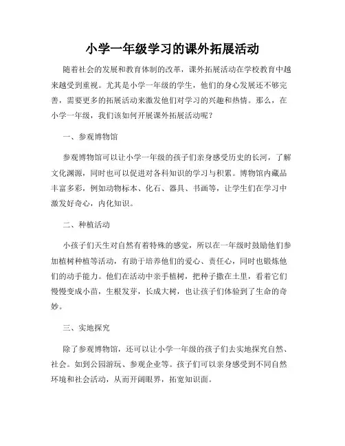 小学一年级学习的课外拓展活动