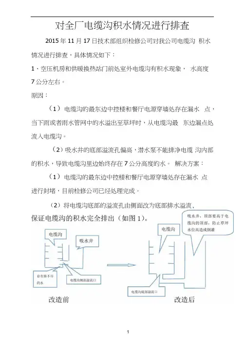 电缆沟积水问题处理方案