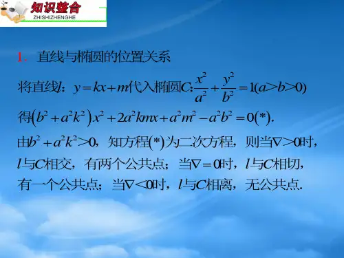 高中数学第2轮总复习专题6第4课时直线与圆锥曲线的位置关系课件文.ppt