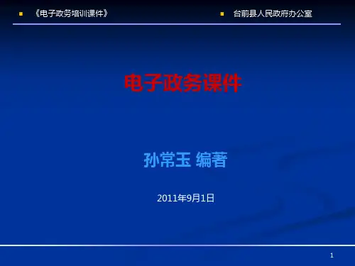 政务信息教程课件PPT课件