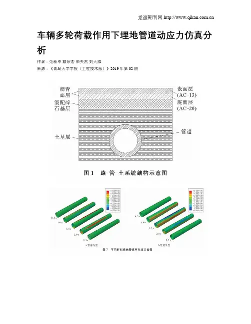 车辆多轮荷载作用下埋地管道动应力仿真分析