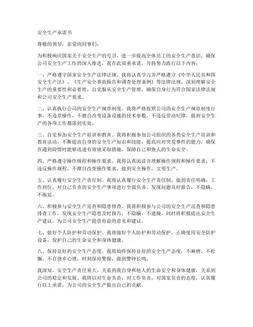 安全生产承诺书一年一签