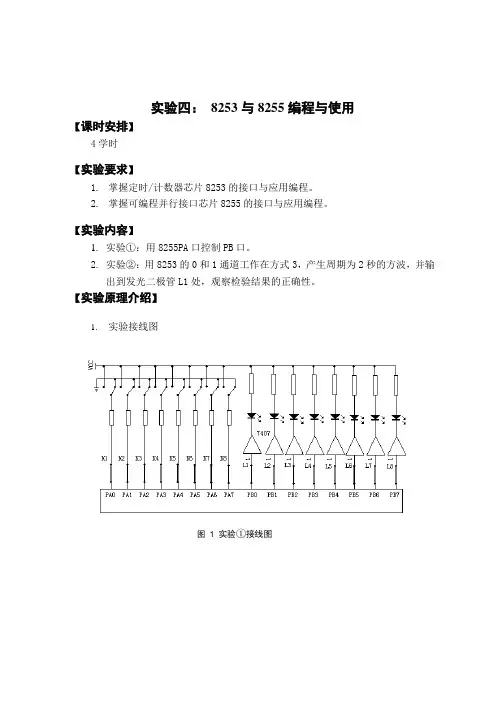 (4).实验四 8253与8255编程与使用内容