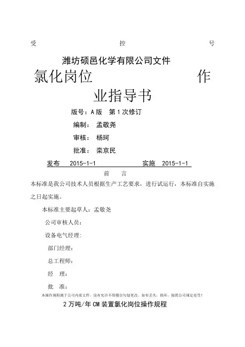 氯化岗位操作规程