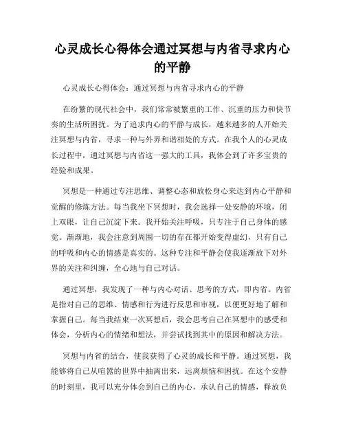 心灵成长心得体会通过冥想与内省寻求内心的平静