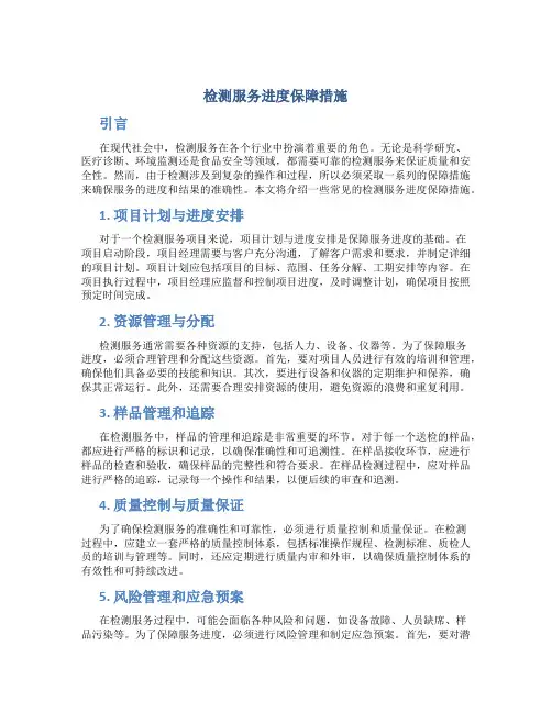 检测服务进度保障措施