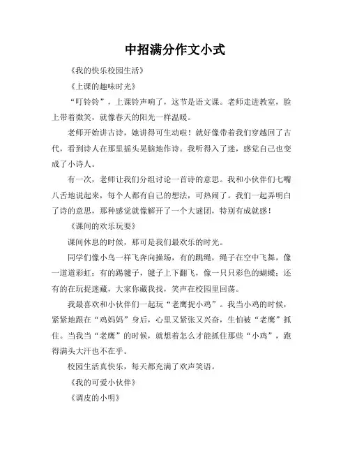 中招满分作文小标题式