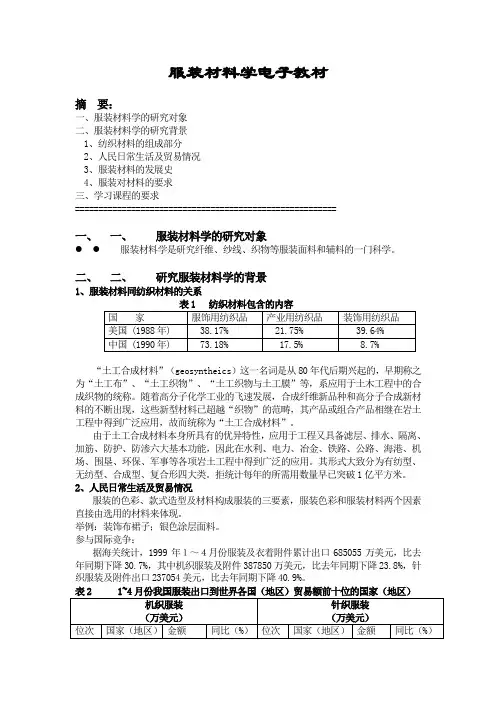 服装材料学电子教材