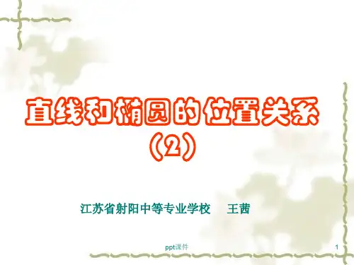 直线与椭圆的弦长公式 (2)  ppt课件