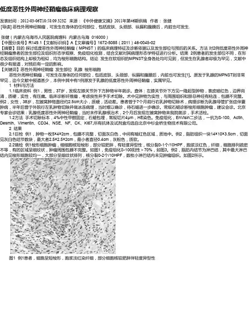 低度恶性外周神经鞘瘤临床病理观察