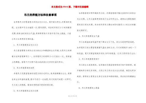 吊兰的养殖方法和注意事项