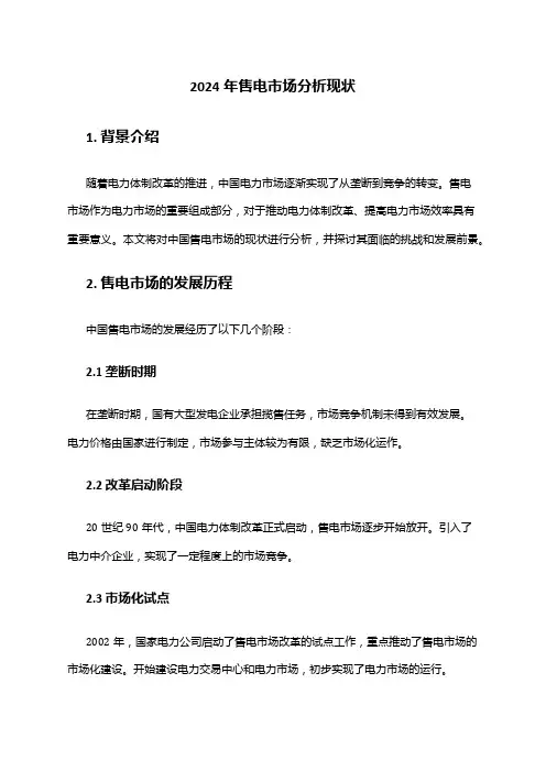 2024年售电市场分析现状