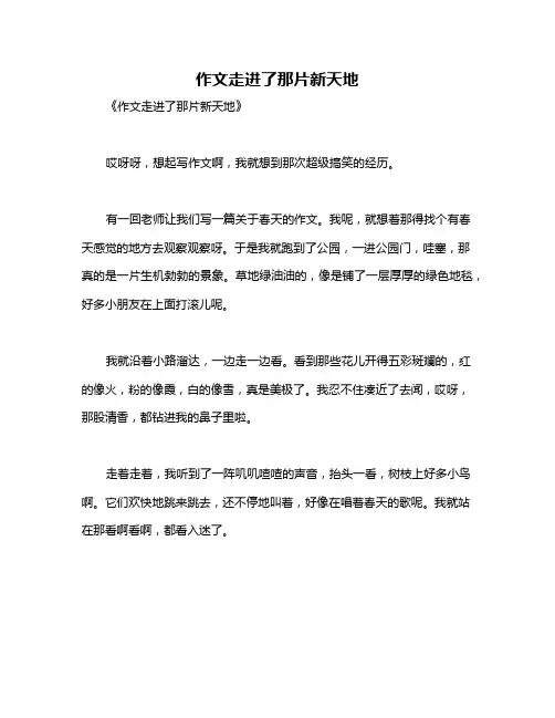 作文走进了那片新天地