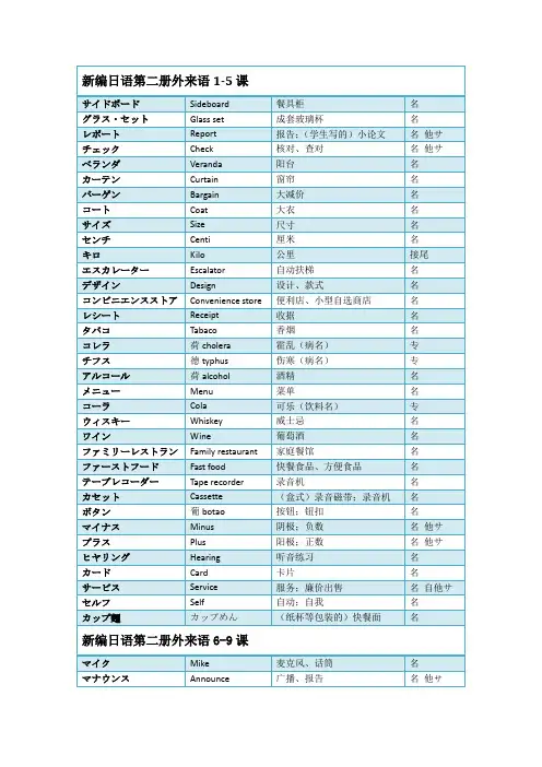 新编日语第二册外来语
