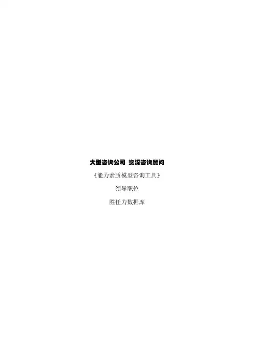 企业培训管理全案：《能力素质模型咨询工具》胜任力数据库