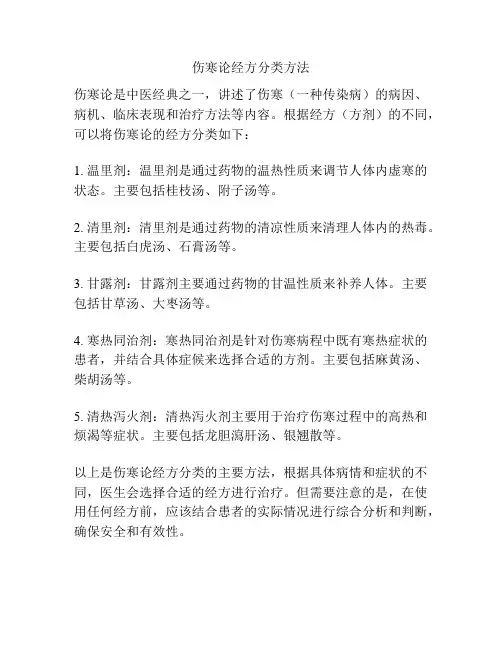 伤寒论经方分类方法