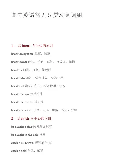 高中英语常见5类动词词组