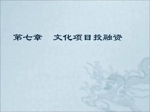 某文化项目投融资方案(共 30张PPT)