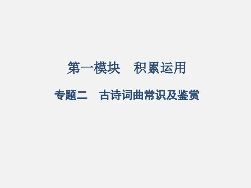 2024年广东省中考语文总复习课件：专题二《古诗词曲常识及鉴赏》