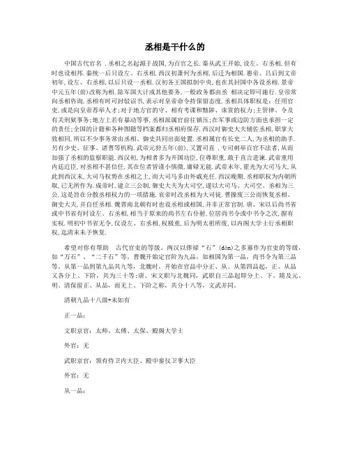 丞相是干什么的