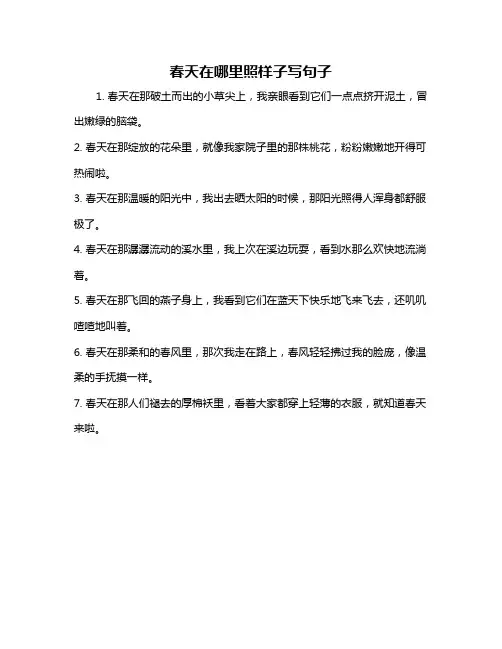 春天在哪里照样子写句子