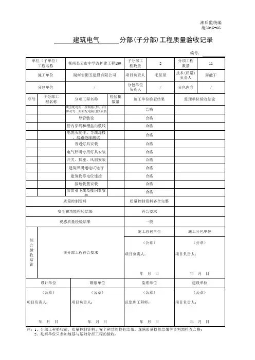 001-施2015-05分部(子分部)工程质量验收记录 (4)