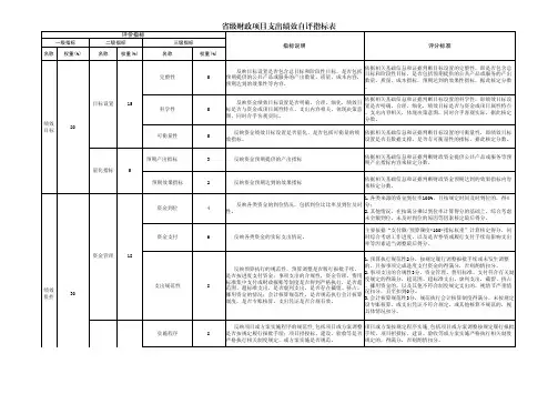 省级财政项目支出绩效自评指标表