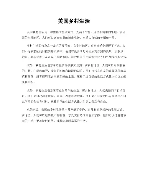 美国乡村生活