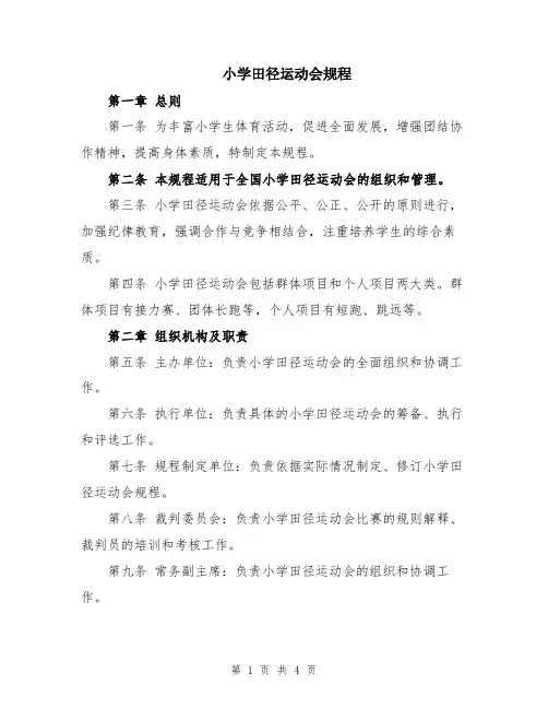 小学田径运动会规程