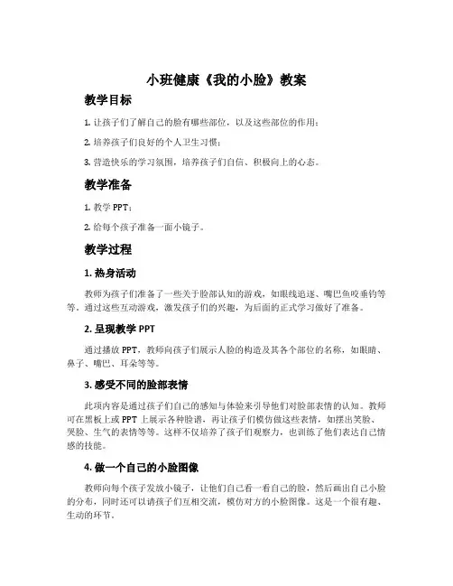 小班健康《我的小脸》教案