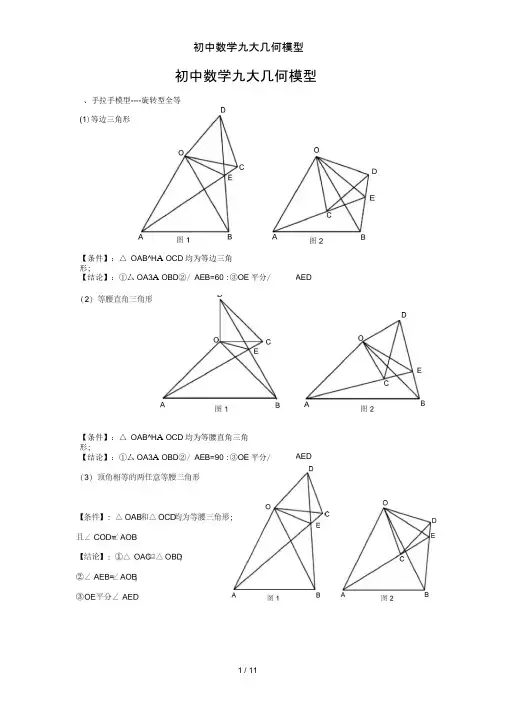 初中数学九大几何模型